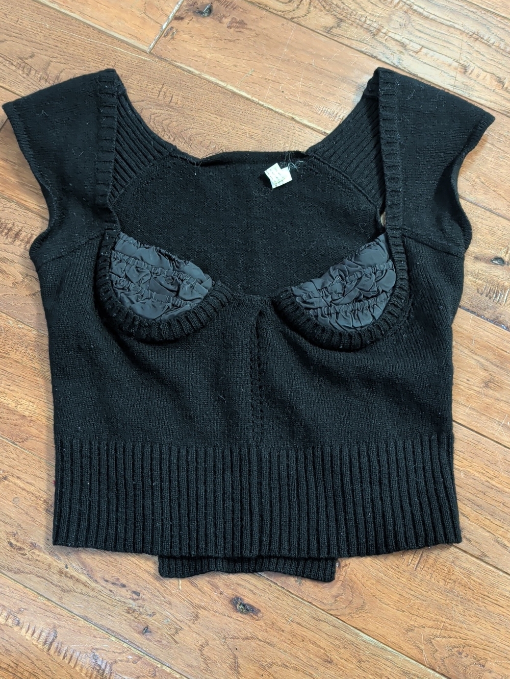 Tao By Comme des Garcons Black Women's Knit Cropped Bustier VTG Y2K Top
